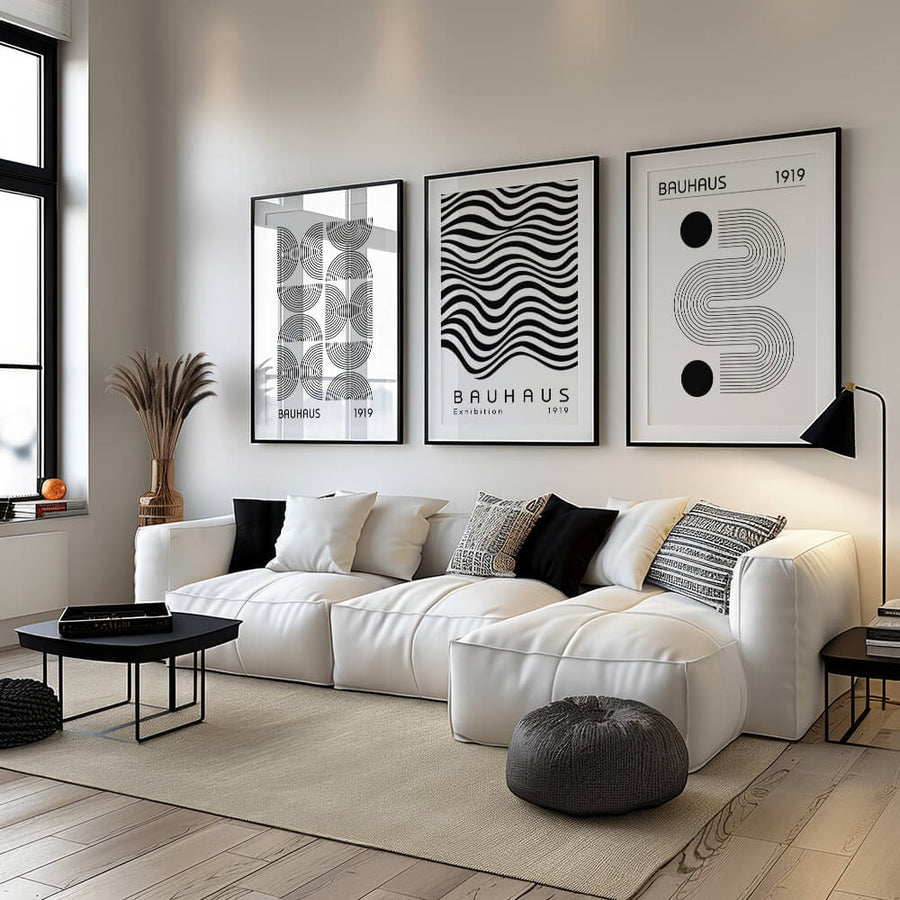 Bauhaus Wandbilder Set – Wohnideen Modern – Wohnzimmer Deko