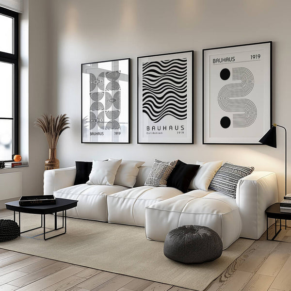 Bauhaus Wandbilder Set – Wohnideen Modern – Wohnzimmer Deko