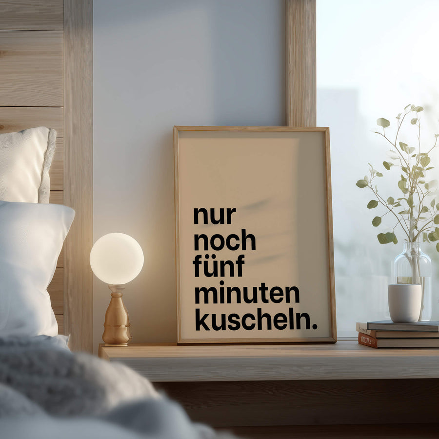 Schlafzimmer Poster – Kuscheln Spruch – Romantisches Poster