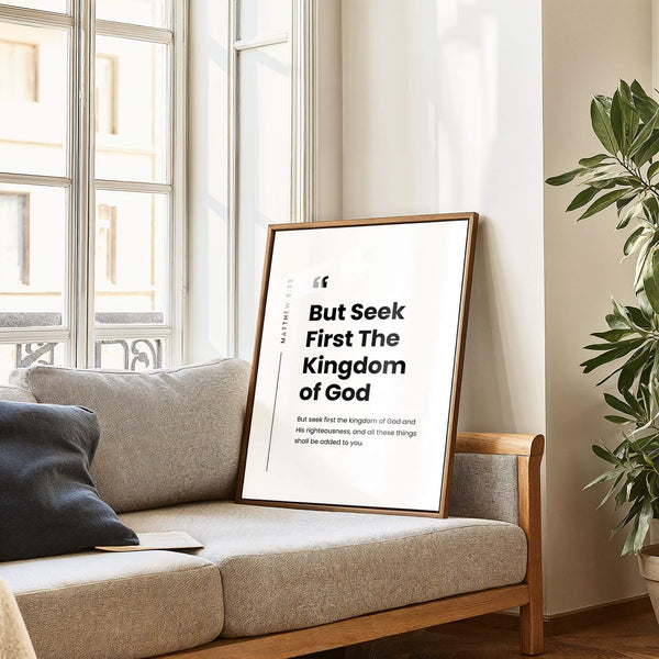 Bibelvers Poster – Matthäus 6:33 – Christliche Wanddeko