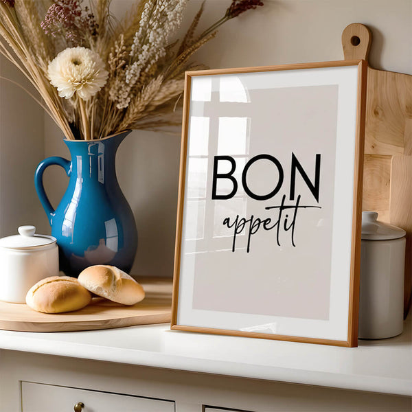 Küchen Wandbild – Bon Appetit – Typografie Poster