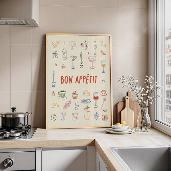 Küchenposter – Bon Appetit – Wanddeko Küche
