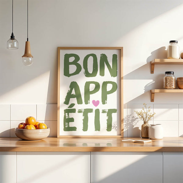 Bon Appetit Poster – Moderne Wanddeko – Küche Deko
