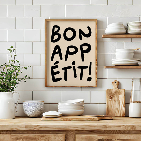Küche einrichten – Bon Appetit Poster – Küchen Deko Ideen