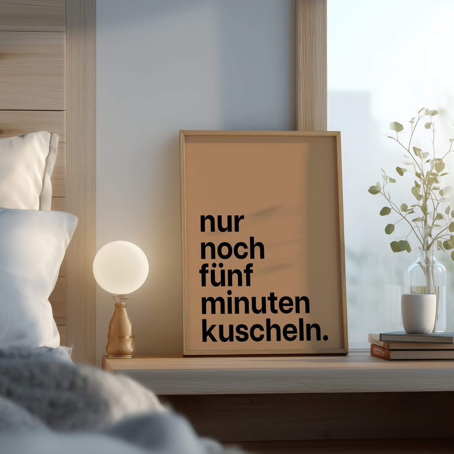 Schlafzimmer Poster – Kuscheln Spruch – Romantisches Poster