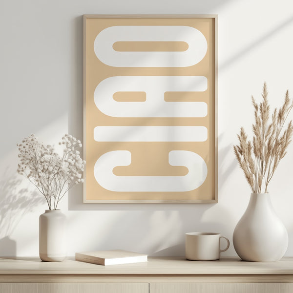 CIAO Poster – Stilvolle Typografie – Eingangsbereich Ideen