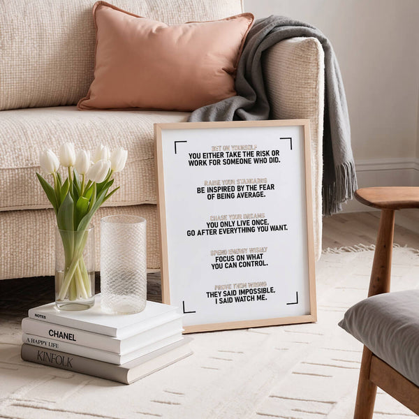 Mindset Poster – Motivation Spruch Bild – Büro Bilder – Motivation Poster