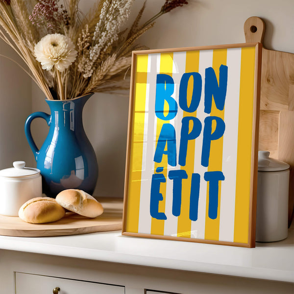 Bon Appetit Poster – Stilvolle Küche – Essbereich Wandbild