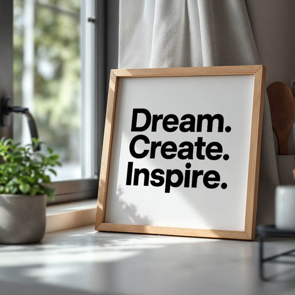 Motivationsposter – Dream Create Inspire – Büro Deko
