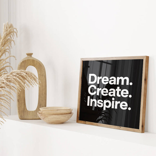 Motivation Poster – Dream Create Inspire – Motivationsspruch Bild