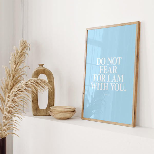Bibelvers Poster – Fürchte dich nicht denn ich bin mit dir – Christliches Bild – Josua 1:9