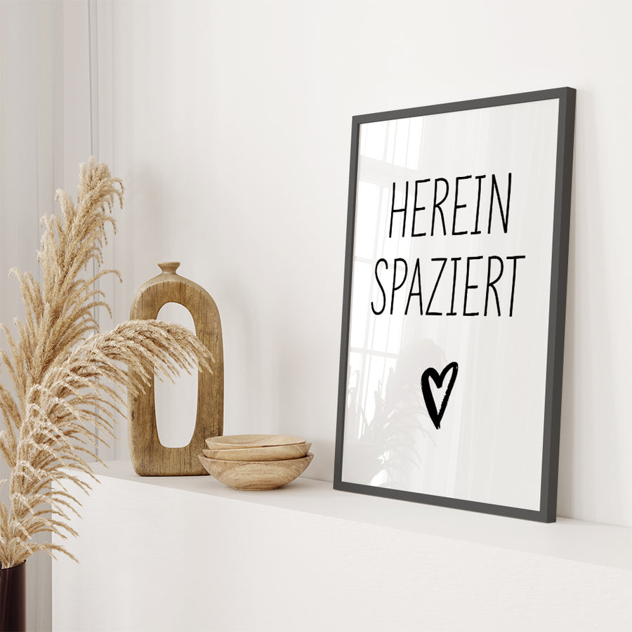 Hereinspaziert Poster – Moderne Eingangsdeko – Hausflur Idee