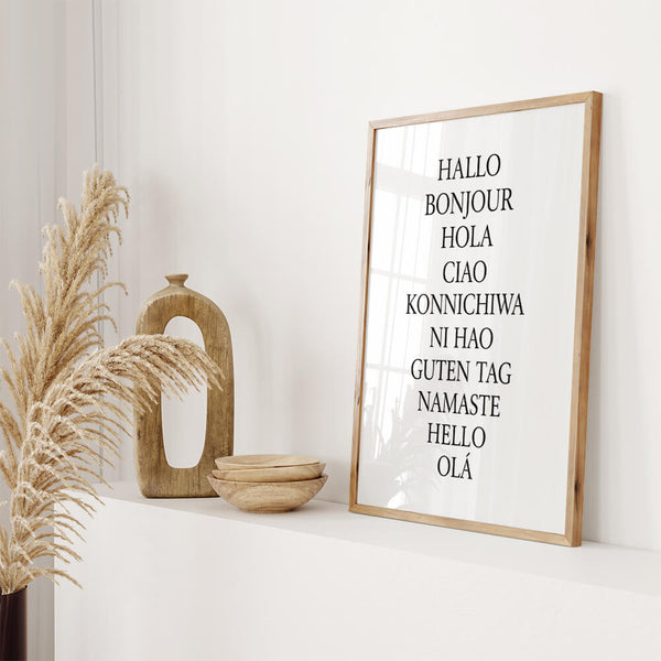 Flur Poster – Mehrsprachige Grüße – Eingangsbereich Deko