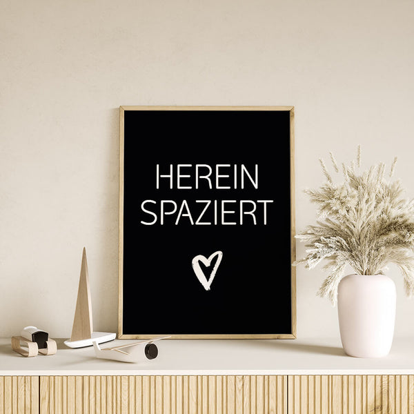 Herein spaziert Poster – Moderne Flurdeko – Willkommen Bild