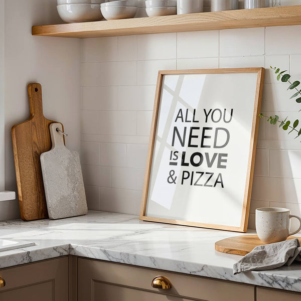 Küche einrichten – Pizza Spruch Poster – Küche Dekoration