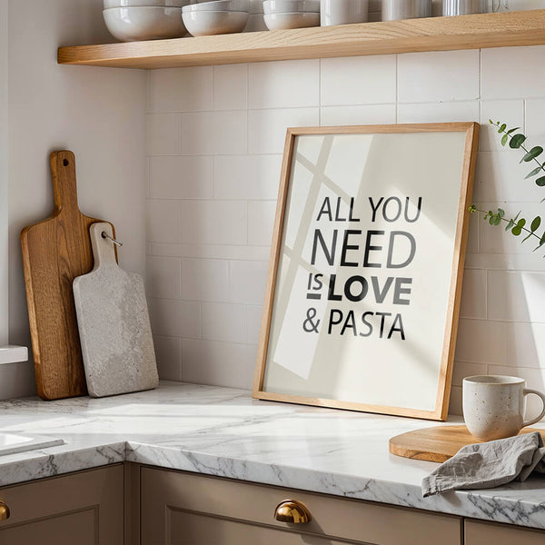 Küche Deko – Pasta Poster – Küche Wandgestaltung