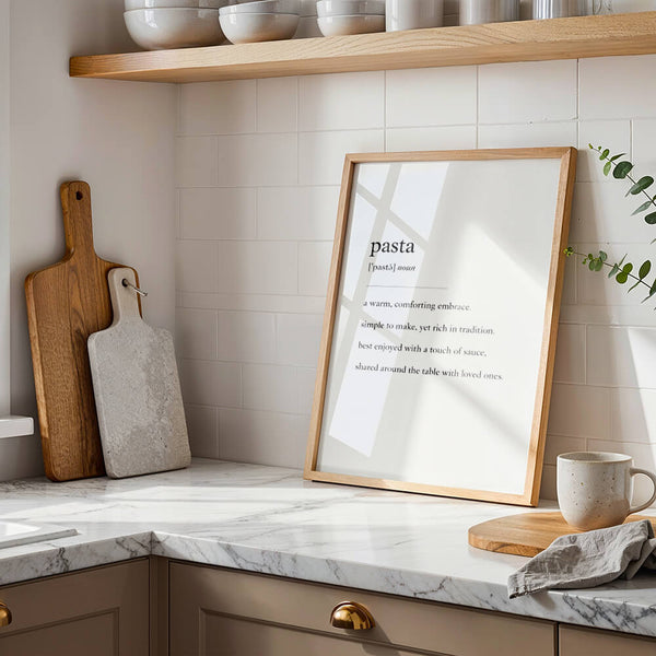Küche einrichten – Pasta Poster – Esszimmer Ideen