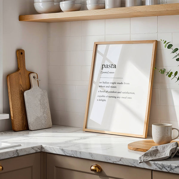 Küche einrichten – Pasta Poster – Esszimmer Ideen