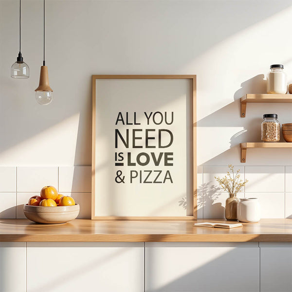 Küche Bilder – Love & Pizza Poster – Küche Wandgestaltung
