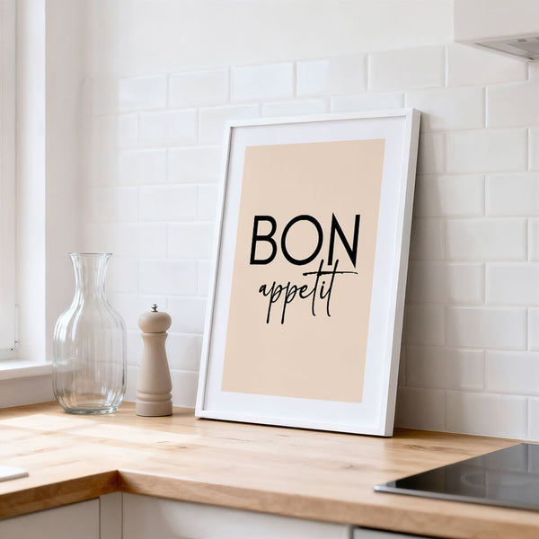 Küchen Wandbild – Bon Appetit – Typografie Poster