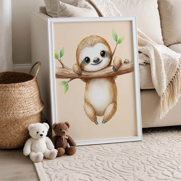 Babyzimmer Deko – Faultier Bild – Kinderzimmer Poster