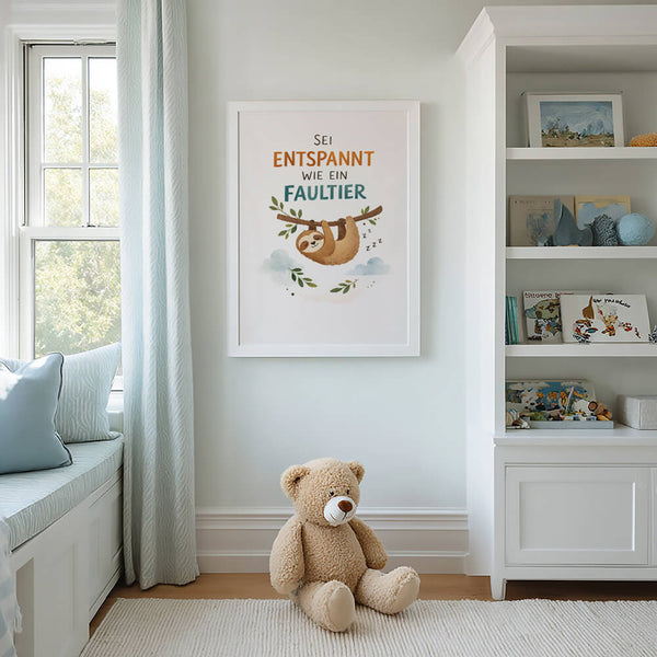 Kinderzimmer Ideen – Faultier Poster – Babyzimmer einrichten