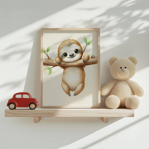 Kinderzimmer Tierposter – Faultier Motiv – Babyzimmer Einrichten