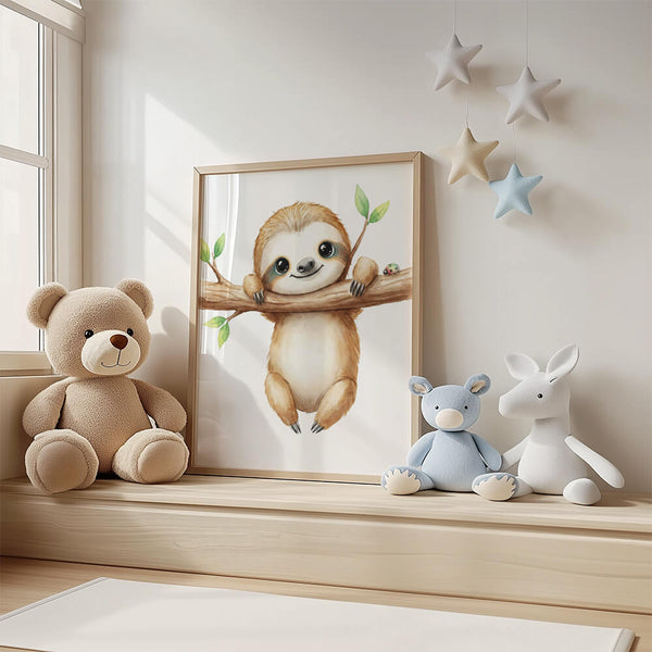 Babyzimmer Ideen – Faultier Wandbild – Kinderzimmer Poster