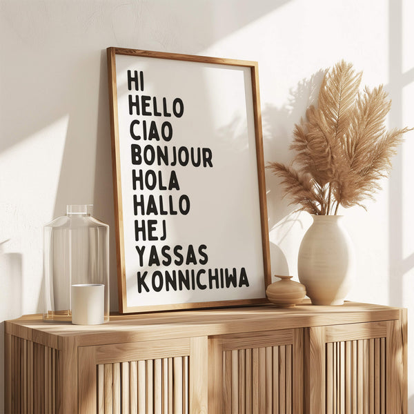 Hello Poster – Weltsprachen Bild – Türbereich Inspiration