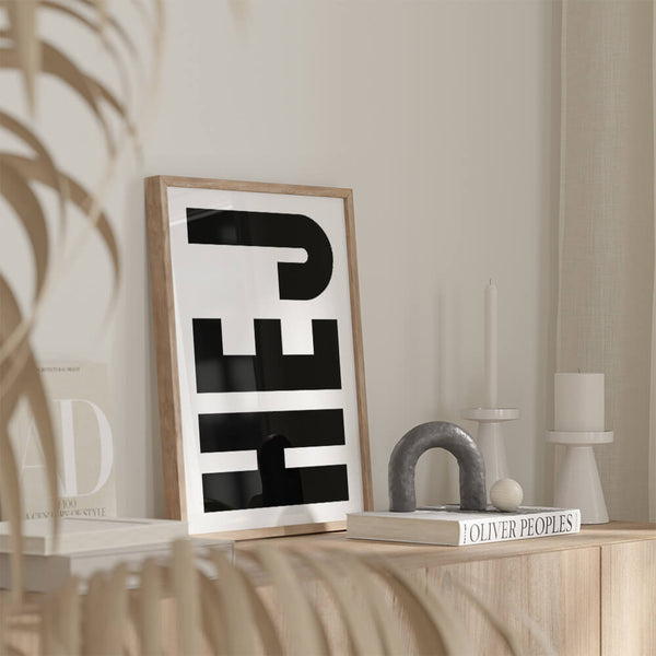 Wohnzimmer Design – Typografie HEJ Poster – Wohnzimmer Einrichtung