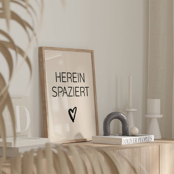 Eingangsbereich Deko – Hereinspaziert Poster –  Moderne Typografie