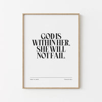 Bibelvers Poster – God is within her – Psalm 46:5