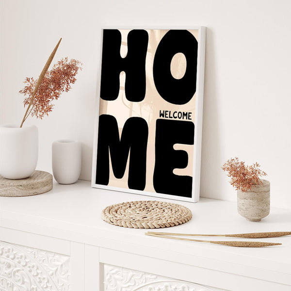 Eingangsbereich Poster – Welcome Home Bild – Bunte Typografie