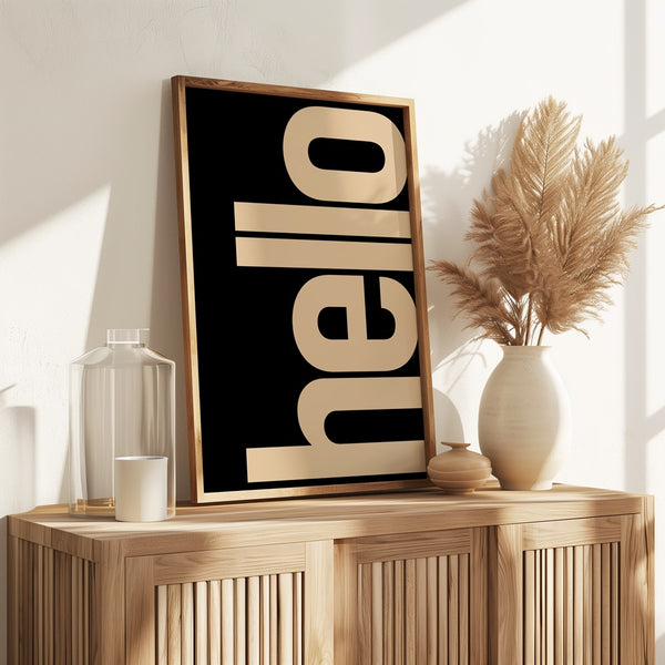 Wohnzimmer Inspiration – Typografie hello Poster – Wohnzimmer Wandgestaltung
