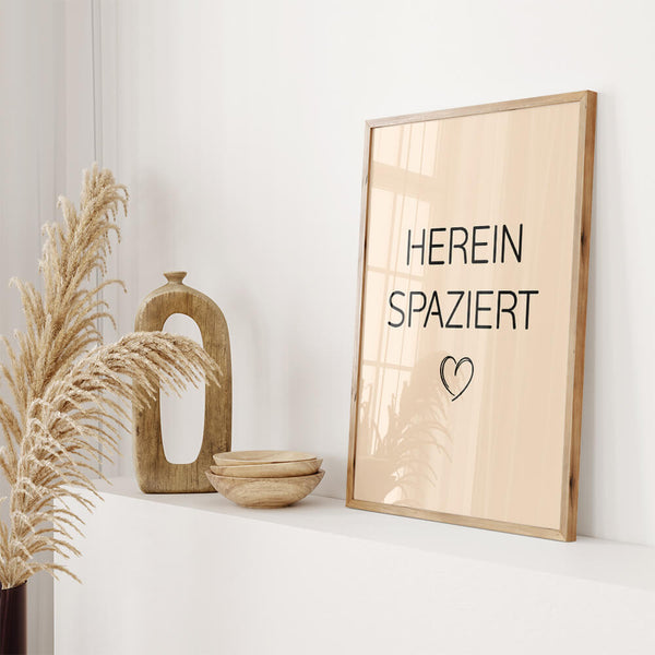 Eingangsbereich Deko – Hereinspaziert Poster –  Moderne Typografie