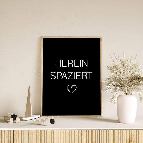 Herein spaziert Poster – Moderne Flurdeko – Willkommen Bild