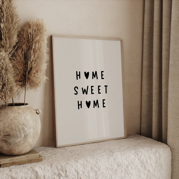 Home Sweet Home Poster – Modernes Willkommensbild  – Flur Wandbild
