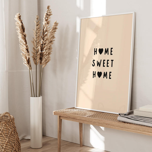 Home Sweet Home Poster – Modernes Willkommensbild  – Flur Wandbild