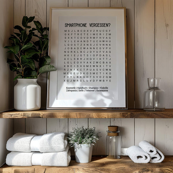 Humorvolles Badezimmer Poster – Toilette Wandbild – Lustige Deko