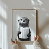 Badezimmer Poster – Otter mit Klopapier – Lustiges Wandbild fürs Bad