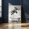 Badezimmer Poster – Elefant in der Badewanne – Lustiges Wandbild fürs WC