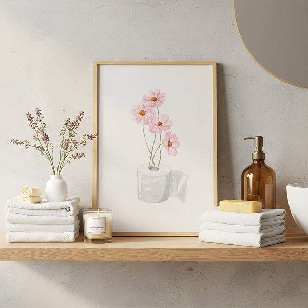 WC Wanddeko – Blumen Poster – Lustige Wanddeko