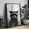 Badezimmer Poster – Waschbär mit Klopapier – Lustiges Wandbild fürs WC