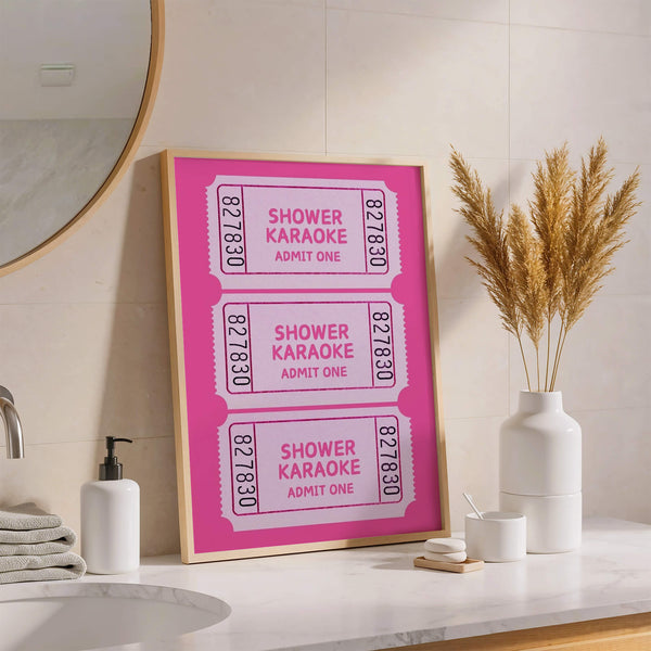 Funny Toilet Poster – Humorous Wall Decor for the Bathroom – Shower Karaoke