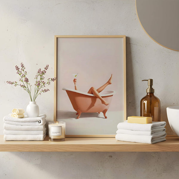 Bathroom Wall Art – Stylish Wall Art – Woman in Bathtub