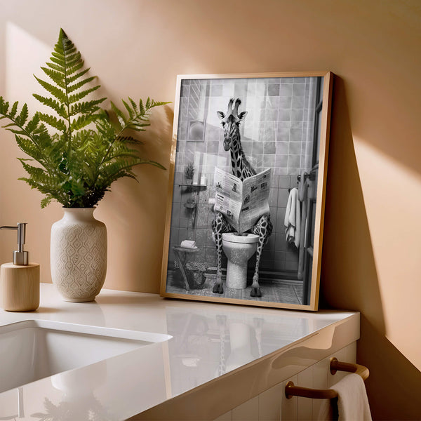 Badezimmer Poster – Lustiges Tierposter – Humorvolles WC Poster