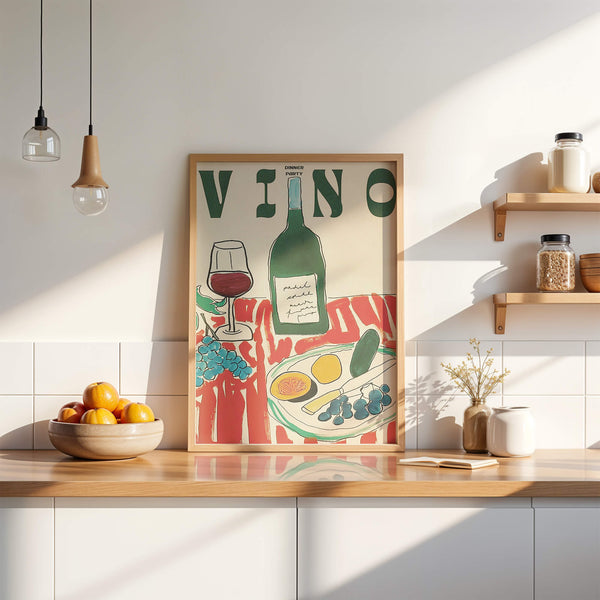 Wein Poster – Mediterrane Wandkunst – Esszimmer Ideen