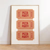 Pizza Party Poster - Kitchen Poster - Red