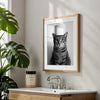Badezimmer Poster – Katze mit Klopapier – Lustiges Wandbild fürs WC
