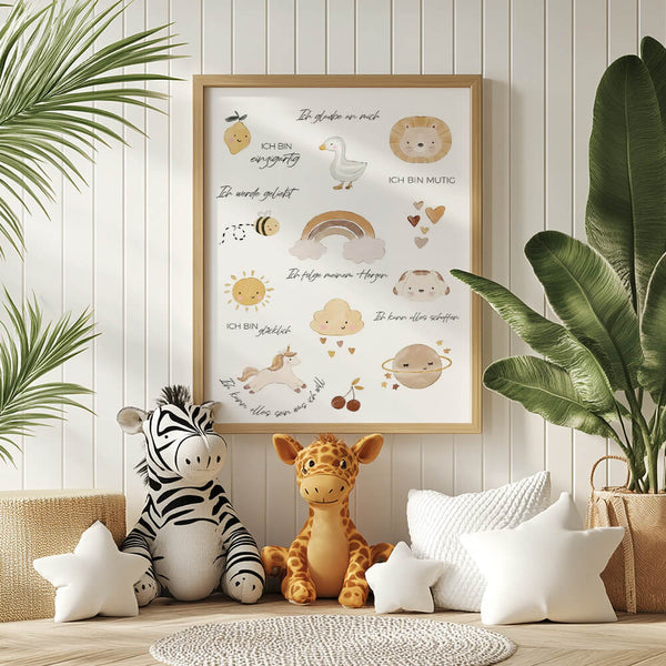 Kinderzimmer Bild – Positive Sprüche – Wanddeko Kinderzimmer